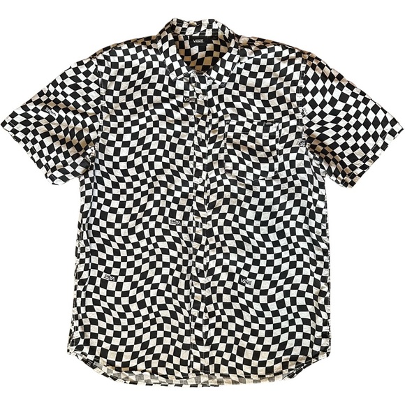 Vans Other - Vans Wavy Checkered Button-Up LARGE